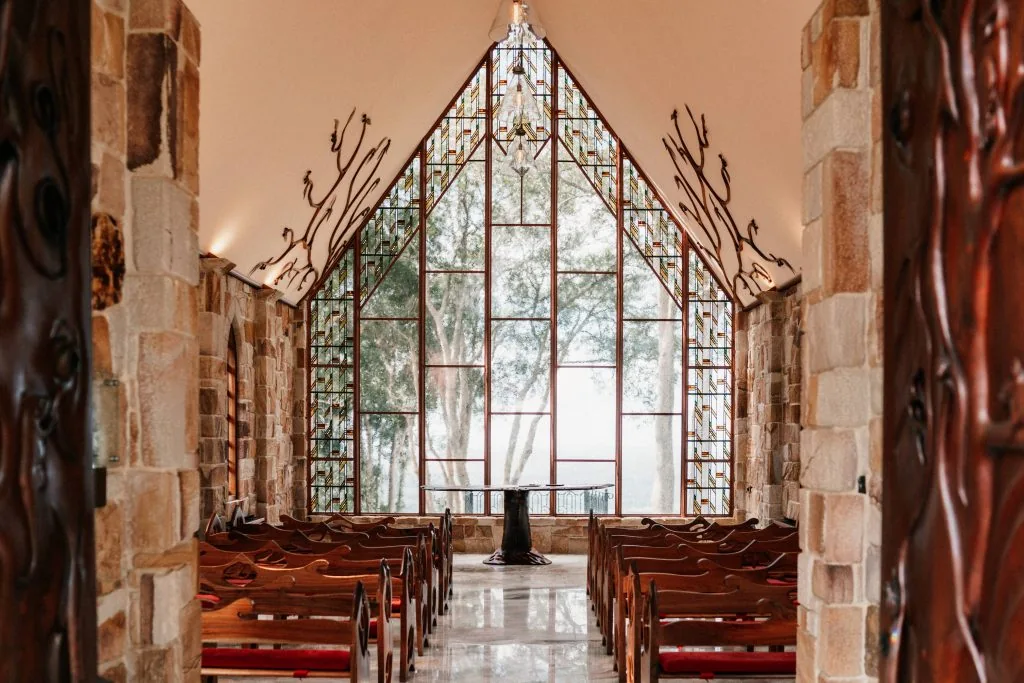 A wedding ceremony inside The Chapel Montville