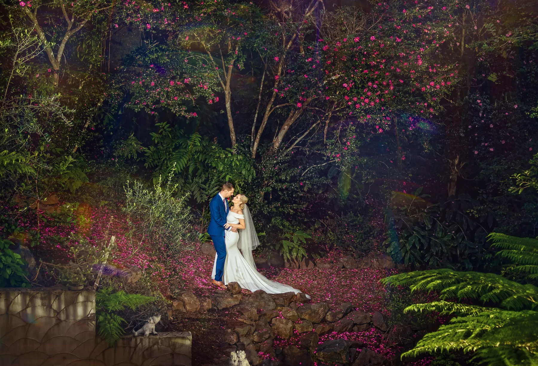 A newly married couple outside The Chapel Montville